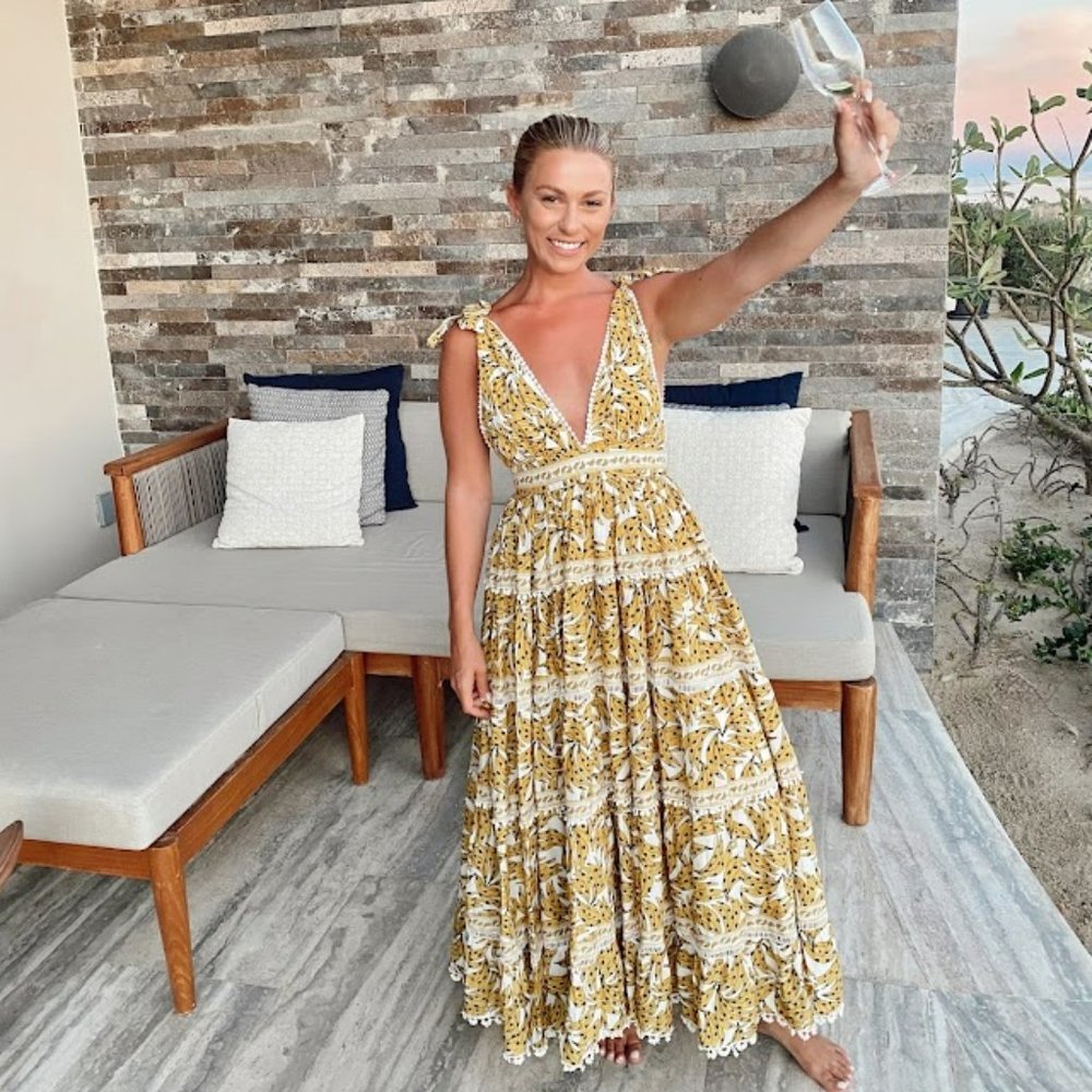 Farm Rio Spotted Bananas Sleeveless Cotton Dress